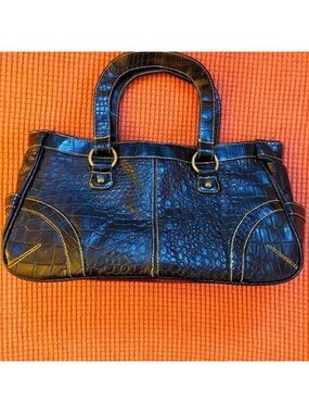 Vintage* Medium Black Leather Pebble Handbag/Purse
